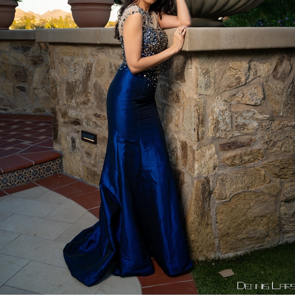 Cassandra Stone II by Max Duggal Evening Rhinestone Gown